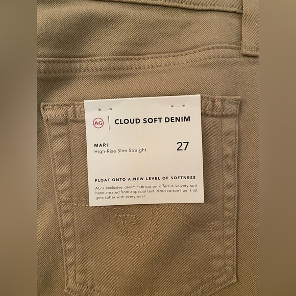 NWT AG Mari High-Rise Slim Straight Cloud Soft Denim Jeans - Picture 7 of 10